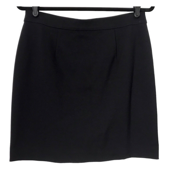 Ann Taylor Dresses & Skirts - Ann Taylor Skirt Size 8 Black Straight Pencil Faux Leather Trim Back Zipper